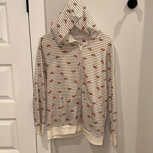 EUC Girls Zip Down Hoodie Sweatshirt Jacket Coat Rainbow Pattern Size 16 18 XXL